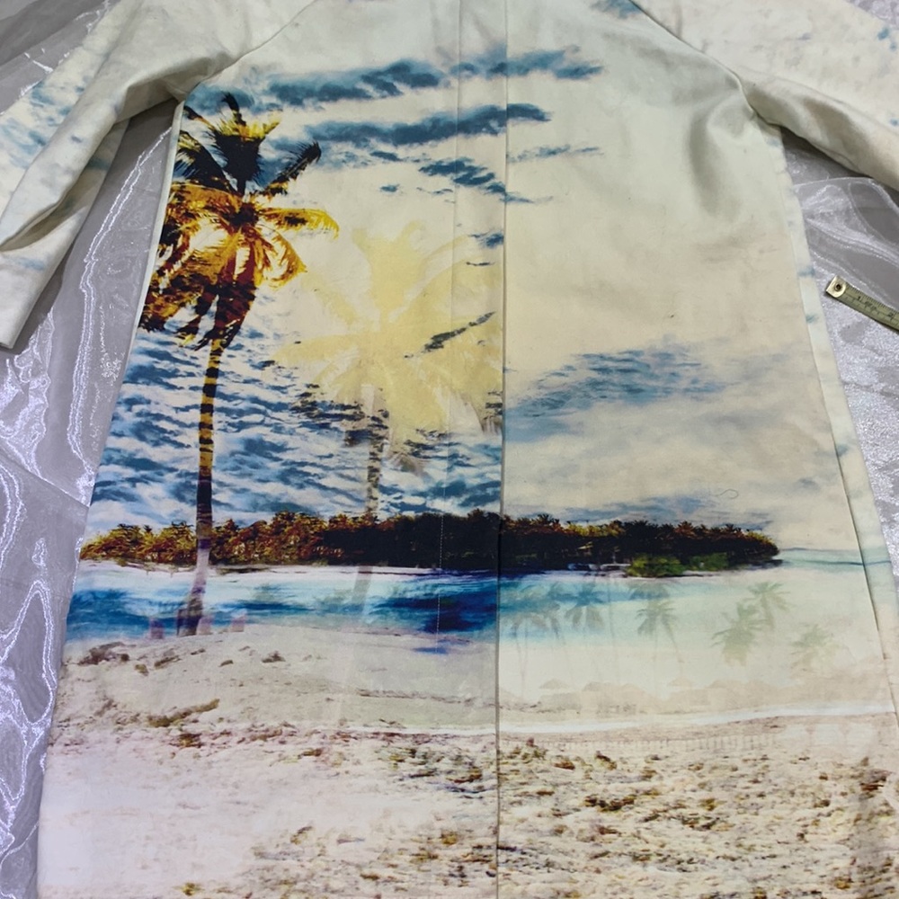 NWOT🌸424 FIFTH Lord & Taylor Tropical Palm Beach Print Dress Jacket - Picture 17 of 17
